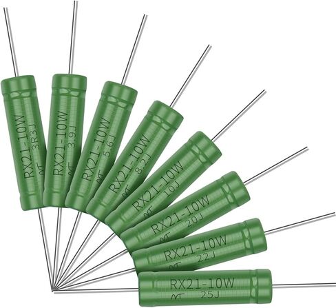 10Pcs RX21 10W Wire Wound Resistance 5% 1R 10R 12R 15R 20R 22R 51R 56R 100R RX21-10W Speaker Crossover Wire Winding Resistor(22R) in Saudi Arabia