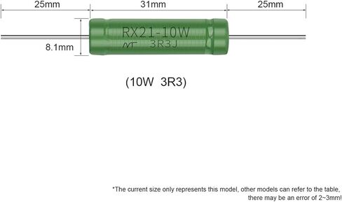 10Pcs RX21 10W Wire Wound Resistance 5% 1R 10R 12R 15R 20R 22R 51R 56R 100R RX21-10W Speaker Crossover Wire Winding Resistor(22R) in Saudi Arabia