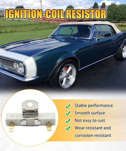F1104 (19017084) 1.8 ohms Ignition Coil Resistor compatible with Chevy models, for Camaro 1967-2002, for Corvette 1963-1967, for Del Ray 1957-1957, for Impala 1958-1966, for Nomad 1955-1957 etc in Kuwait