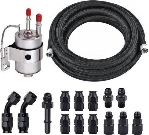 منظم فلتر الوقود EVIL ENERGY LS Swap 58PSI مع مجموعة خرطوم الوقود 6AN 25FT PTFE EFI باللون الأسود in Saudi Arabia