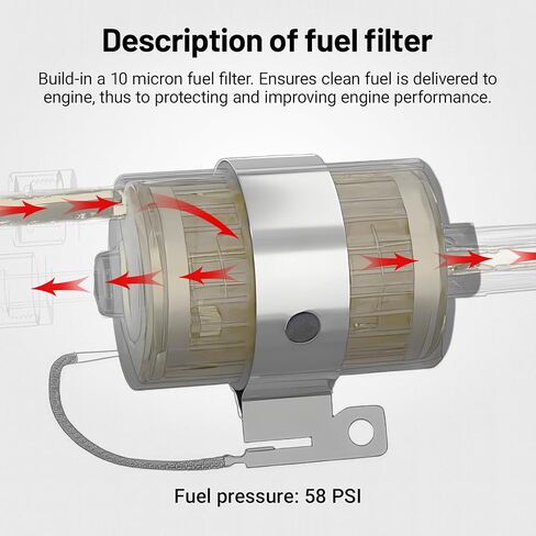 منظم فلتر الوقود EVIL ENERGY LS Swap 58PSI مع مجموعة خرطوم الوقود 6AN 25FT PTFE EFI باللون الأسود in Saudi Arabia