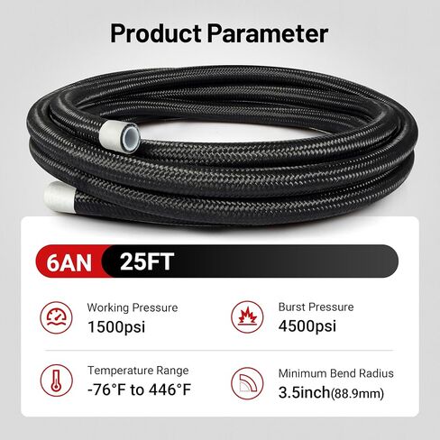 منظم فلتر الوقود EVIL ENERGY LS Swap 58PSI مع مجموعة خرطوم الوقود 6AN 25FT PTFE EFI باللون الأسود in Saudi Arabia