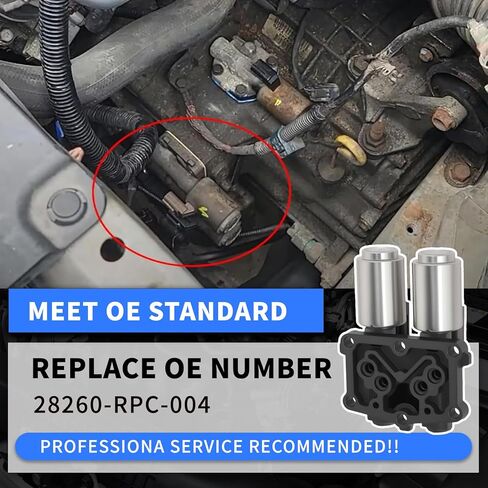 28260-RPC-004 صمام الملف اللولبي ناقل الحركة متوافق مع 2006-2011 Honda Civic 1.8L & 2007-2008 Honda Fit 1.5L - الملف اللولبي للتحكم في ناقل الحركة الأوتوماتيكي in Kuwait