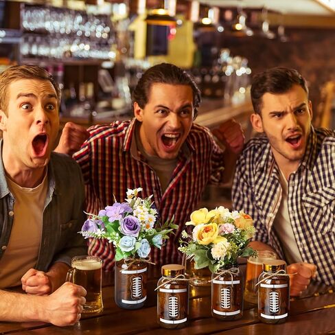 6 Sets Football Centerpieces for Table LED Light Football Mason Jars Vase Table Toppers Decor for Home Touch Down Rugby Day Decoration for Game Sports Birthday Party Supplies in Saudi Arabia