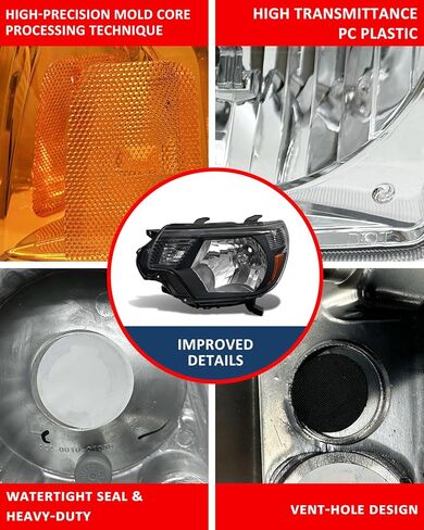 fit 2001-2011 Ford Ranger Headlamp for 01 02 03 04 05 06 07 08 09 10 11 Ranger Headlight Assembly with Clear Lens Chrome Housing Amber Reflector Replacement Driver Passenger Side in Saudi Arabia