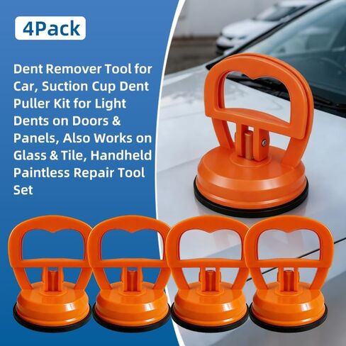 4-Pack 30 LBS Suction Cups Dent Puller Kit - Precision Mini Suction Cup for Small Dents on Car, Phone, Tablet & Glass - Paintless Dent Removal Tool for Smooth Surfaces in Kuwait