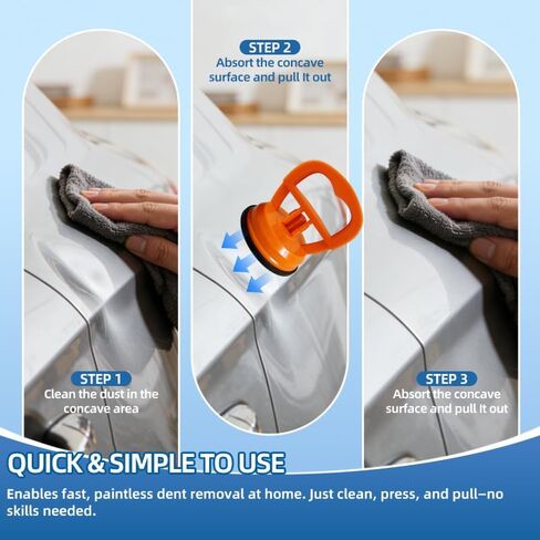 4-Pack 30 LBS Suction Cups Dent Puller Kit - Precision Mini Suction Cup for Small Dents on Car, Phone, Tablet & Glass - Paintless Dent Removal Tool for Smooth Surfaces in Kuwait