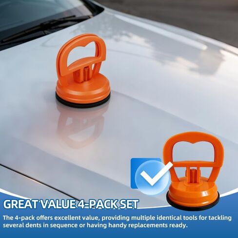 4-Pack 30 LBS Suction Cups Dent Puller Kit - Precision Mini Suction Cup for Small Dents on Car, Phone, Tablet & Glass - Paintless Dent Removal Tool for Smooth Surfaces in Kuwait