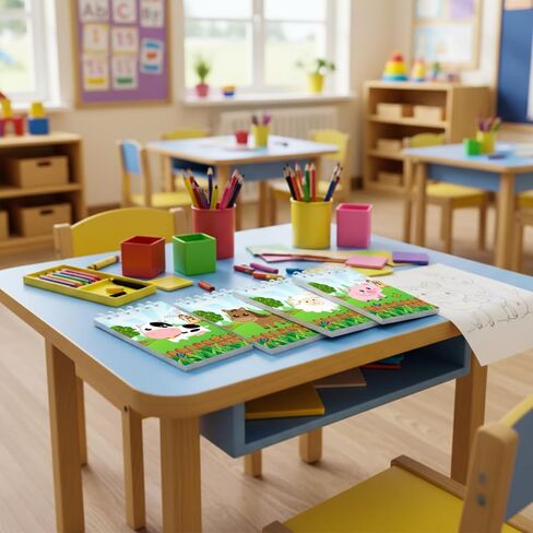 24 Pieces Mini Farm Animal Notepad Farm Party Favors Spiral Notepads Bulk Teacher Classroom Reward Prizes Pinata Gift Bags Suffer Fillers for Girls Boys Birthday Party Baby Shower (Cute Style) in Kuwait