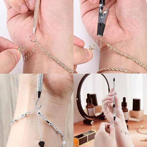 4PCS Bracelet Helper Tools, Metal Wearing Assistance Hooks, Quick Wear Disassembly Fastener Helper Tools for Jewelry Bracelets Necklace Clasps Watch Band Zippers Crafts in Saudi Arabia