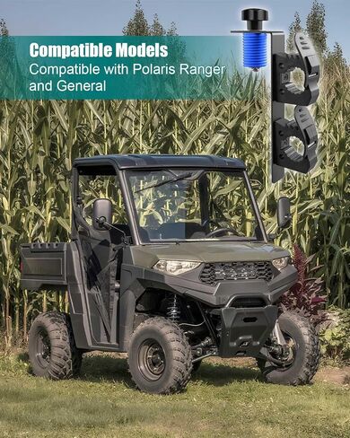 UTV Tool Racks Shovel Holder Compatible with Polaris Ranger and General, Dual Tool Holder Bed Mount Farm Tool Storage 2 Tools, Heavy Duty Weatherproof in Saudi Arabia