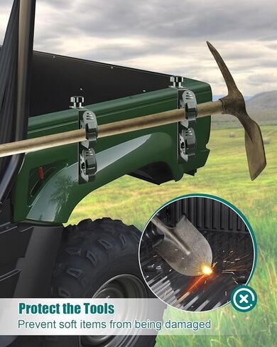 UTV Tool Racks Shovel Holder Compatible with Polaris Ranger and General, Dual Tool Holder Bed Mount Farm Tool Storage 2 Tools, Heavy Duty Weatherproof in Saudi Arabia