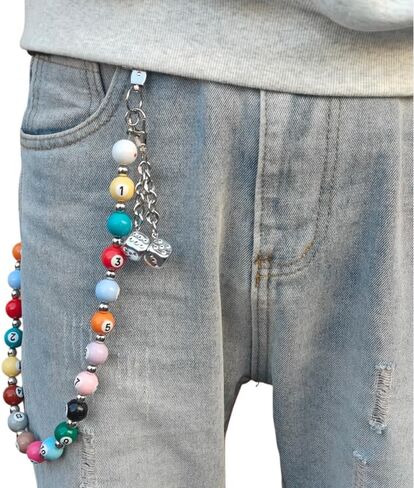 Colorful Beaded Wallet Pants Chains for Men Women, Single Layer Jeans Waist Poket Chain in Saudi Arabia