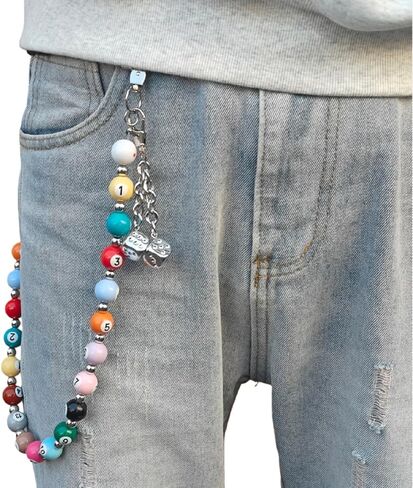 Colorful Beaded Wallet Pants Chains for Men Women, Single Layer Jeans Waist Poket Chain in Saudi Arabia