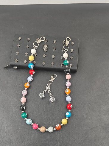 Colorful Beaded Wallet Pants Chains for Men Women, Single Layer Jeans Waist Poket Chain in Saudi Arabia