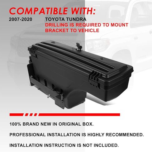 علبة تخزين لسرير الشاحنة من Auto Dynasty، صندوق قابل للقفل لأداة العجلة، متوافق مع Toyota Tundra 07-20، الجانب الأيمن للراكب in Saudi Arabia