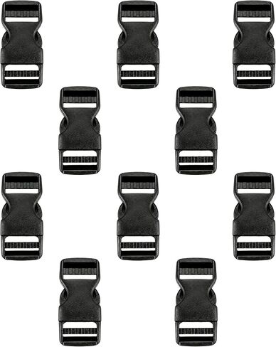3/4 Inch Side Release Buckle Double Adjust Black 10 Pack in Kuwait