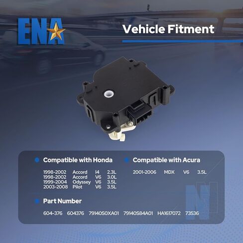 مشغل باب مزيج الهواء ENA HVAC 604-376 متوافق مع Honda Accord Odyssey Pilot Acura MDX 1998 1999 2000 2001 2002 2003 2004 2005 2006 2007 2008 يستبدل 79140S0XA01 79140S84A01 HA1617072 73536 in Saudi Arabia