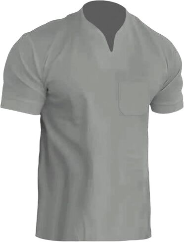 Casual Polo Shirts for Men V Neck Short Sleeve Stretchy Tees Gym Athletic Jogging Tees Summer Loose Fit Simple Tops in Saudi Arabia