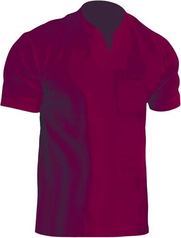 Casual Polo Shirts for Men V Neck Short Sleeve Stretchy Tees Gym Athletic Jogging Tees Summer Loose Fit Simple Tops in Saudi Arabia