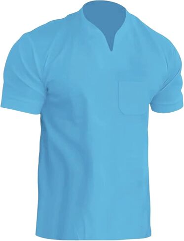 Casual Polo Shirts for Men V Neck Short Sleeve Stretchy Tees Gym Athletic Jogging Tees Summer Loose Fit Simple Tops in Saudi Arabia