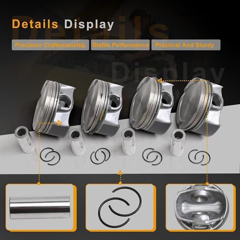 32213692 32213040 31375565 4Pcs Pistons & Piston Rings Set STD 82.0mm 2.0T Compatible with Volvo S60 S90 XC60 XC40 XC90 V40 V60 V90 B4204T 2014-2020 in Kuwait