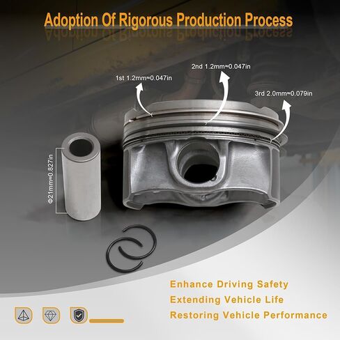 32213692 32213040 31375565 4Pcs Pistons & Piston Rings Set STD 82.0mm 2.0T Compatible with Volvo S60 S90 XC60 XC40 XC90 V40 V60 V90 B4204T 2014-2020 in Kuwait