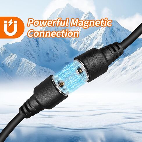 Magnetic Power Cord, Snowmobile Helmet Heated Shield Cord for Heated Most Electric Shields, Helmet, Visor Port in Kuwait