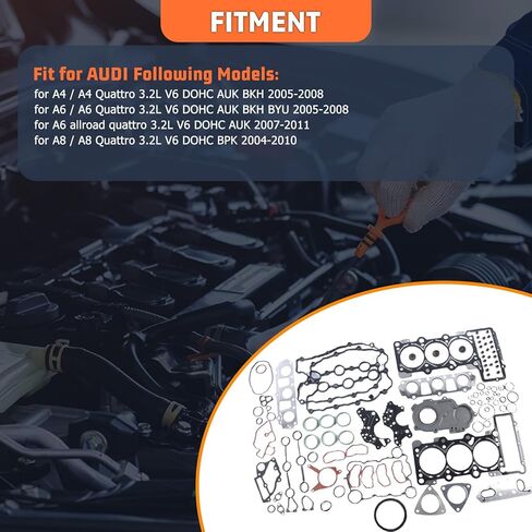 06E103148M طقم تصليح حشوات إصلاح المحرك مناسب لأودي A4 A6 3.2L V6 لاستبدال 06E103149M 06E103483G 06E103484G in Kuwait