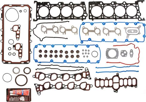 طقم إعادة تدوير محرك Evergreen FSBRR8-21203 متوافق مع 97-99 Ford E150 E250 F150 F250 4.6 SOHC WINDSOR مجموعة حشية كاملة، محامل قضيب رئيسية ذات حجم قياسي، حلقات مكبس ذات حجم قياسي in Saudi Arabia