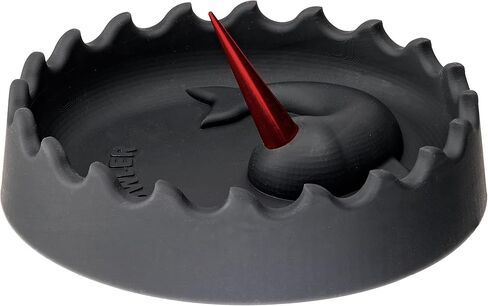 منفضة سجائر من السيليكون Debowler Narwhal - كبيرة - مع مسامير من الألومنيوم الخام، أسود مع بوكر أحمر - تلتقط الحطام في صينية مقاومة للحرارة - آمنة للاستخدام في غسالة الأطباق in Kuwait