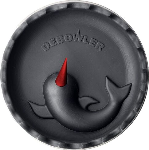 منفضة سجائر من السيليكون Debowler Narwhal - كبيرة - مع مسامير من الألومنيوم الخام، أسود مع بوكر أحمر - تلتقط الحطام في صينية مقاومة للحرارة - آمنة للاستخدام في غسالة الأطباق in Kuwait