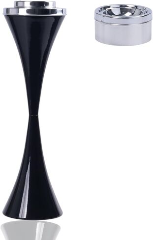 Japard Outdoor Floor Standing Ashtray with Detachable Cigar Containers 23 Inch Tall Smoking Stand for Outside Patio, Indoor Ash Tray CIgarettes Butt Disposal Gift Men Black- Hourglass in Saudi Arabia