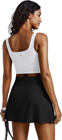 PINSPARK Tennis Skirts for Women 15" High Waist Golf Skort with Pockets Shorts Stretchy Athletic Skirt for Workout Pickleball in Saudi Arabia