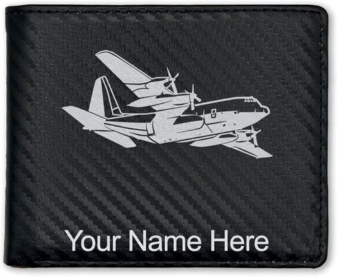 LaserGram Faux Leather Bi-Fold Wallet, Cargo Airplane, Personalized Engraving Included (Golf White) in Saudi Arabia