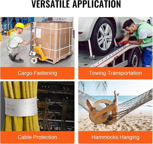 VEVOR Polyester Pull Tape, 1/2" x 1053' Mule Tape Flat Rope, 1250 lbf Tensile Capacity, Printed Webbing Cable Pulling Tape for Packaging, Gardening, Commercial Electrical, Conduit Work, White in Saudi Arabia
