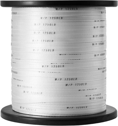 VEVOR Polyester Pull Tape, 1/2" x 1053' Mule Tape Flat Rope, 1250 lbf Tensile Capacity, Printed Webbing Cable Pulling Tape for Packaging, Gardening, Commercial Electrical, Conduit Work, White in Saudi Arabia