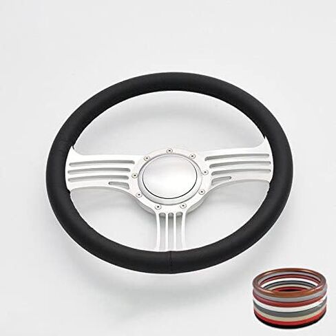 Flashpower 14'' Billet Half Wrap 9 Bolts Steering Wheel with 2'' Dish and Horn Button(Dark Grey) in Saudi Arabia