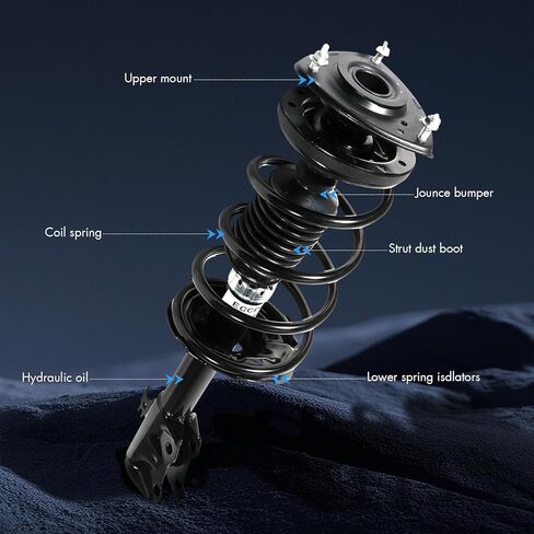 Front Rear Struts Assembly Complete Shock Absorber with Coil Spring for Toyota Echo 2000-2005, 171575 343295 in Saudi Arabia