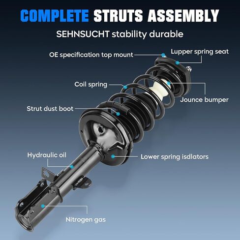 Rear Coil Spring Struts Assembly & Stabilizer Sway Bar Links for Toyota Corolla 1993-2000, for Chevrolet Prizm 1998-2002, for GEO Prizm 1993-1997, Shock Absorber Replace for 171953, 171954, K9545 in Saudi Arabia