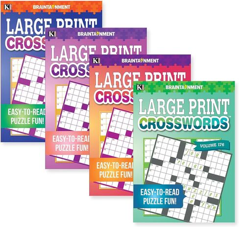 Kappa Large Print Crosswords 2 Titles, Word Search Find Words Books for Adults Teens, Training Learning with Game, 2-Pack in Saudi Arabia