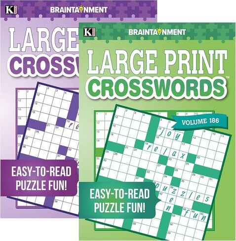 Kappa Large Print Crosswords 2 Titles, Word Search Find Words Books for Adults Teens, Training Learning with Game, 2-Pack in Saudi Arabia