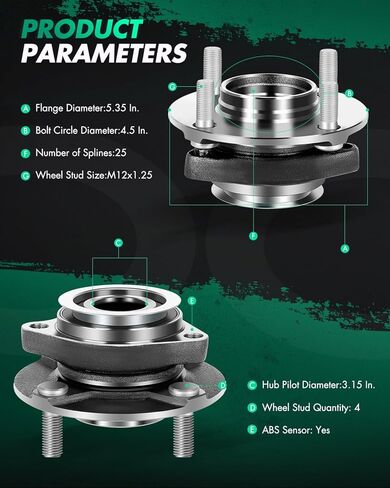 SCITOO محور العجلة الجمعية استبدال صالح 2007-2011 لنيسان فيرسا 513308 المحور الأمامي تحمل الجمعية 4 العروات ث/ABS كلاهما (2) in Kuwait