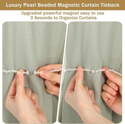 Grevosea 2 Pack Bow Curtain Tiebacks, Magnetic Curtain Tie Backs Elegant Decorative Curtain Holders No Drill Curtain Holdbacks for Living Room Bedroom Bathroom Farmhouse Home Decor in Saudi Arabia