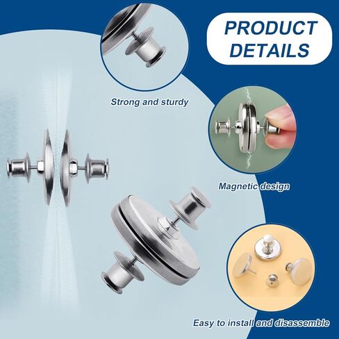 Magnetic Curtain Closure 4 Pairs, Magnetic Holder Buckle to Hold Curtains Closed to Prevent from Being Blown Around, Silvery in Saudi Arabia