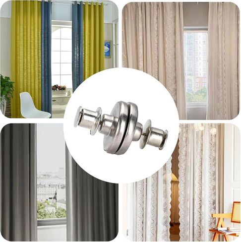 Magnetic Curtain Closure 4 Pairs, Magnetic Holder Buckle to Hold Curtains Closed to Prevent from Being Blown Around, Silvery in Saudi Arabia
