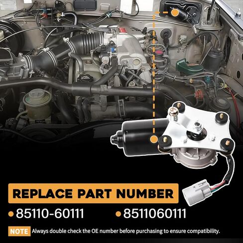 محرك ممسحة الزجاج الأمامي مناسب لتويوتا لاند كروزر FZJ80L HZJ80 HDJ80 1990-1997 مناسب لكزس LX450 1996-1997 يستبدل 85110-60111 8511060111 in Kuwait