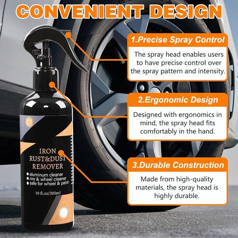بخاخ منظف الإطارات والعجلات، مزيل صدأ الحديد والغبار، مزيل الحديد المتغير اللون الأرجواني، الصدأ لمعظم العجلات in Kuwait