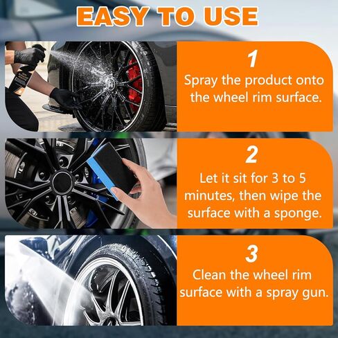 بخاخ منظف الإطارات والعجلات، مزيل صدأ الحديد والغبار، مزيل الحديد المتغير اللون الأرجواني، الصدأ لمعظم العجلات in Kuwait