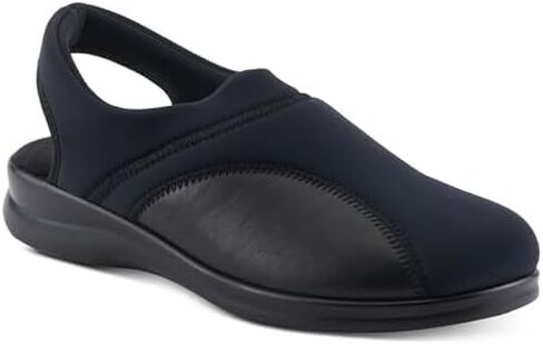 Flexus Spring Step Flexia Leather Clogs for Women - European Slingback Round Toe Slip-On Shoes - Ladies Casual Platform Clog for Work - Black EU 36 / US 5.5-6 in Saudi Arabia